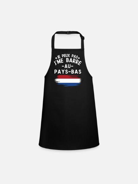 Je Peux Pas J'me Barre Au Pays-Bas Vacances - Tablier Enfant - noir - Devant