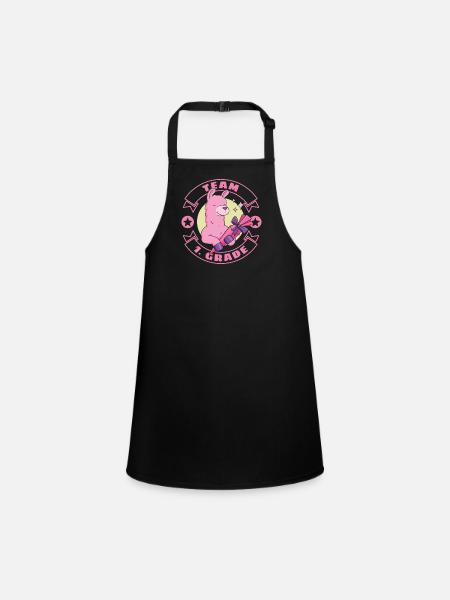 Llama Alpaca School Enrollment Schoolchild School Cone - Children's Apron - black - Front