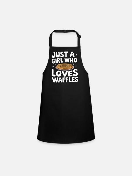 Waffeln Frühstück Süßigkeiten - Schürze für Kinder - Schwarz - Vorne