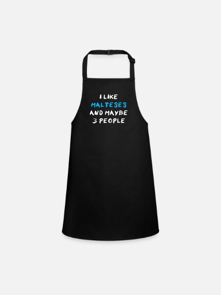 Maltese Malteser - Children's Apron - black - Front
