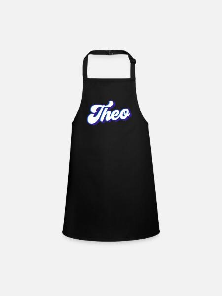 Theo | Colors changeable - Children's Apron - black - Front