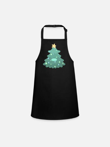 Sapin de Noël - Badge - Tablier Enfant - noir - Devant