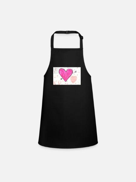 Heart T-Shirt - Children's Apron - black - Front