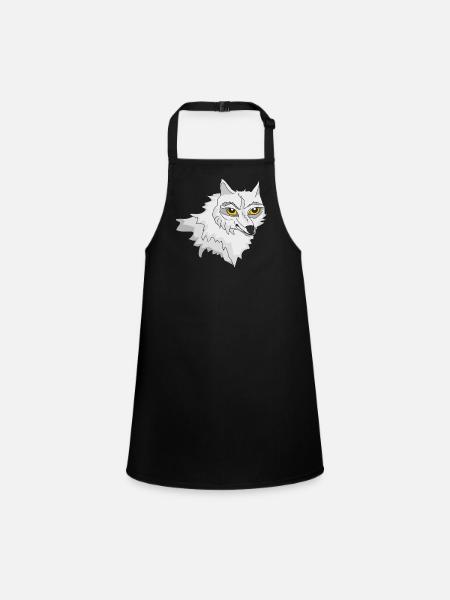 Loup blanc - Tablier Enfant - noir - Devant