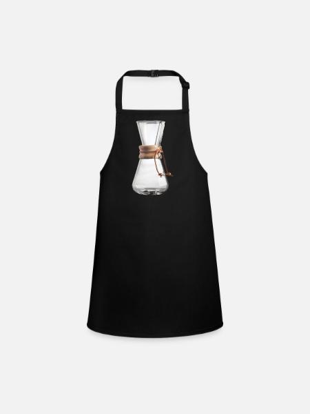 Chemex Design Carafe Verser Verre Sur Café Prêt - Tablier Enfant - noir - Devant