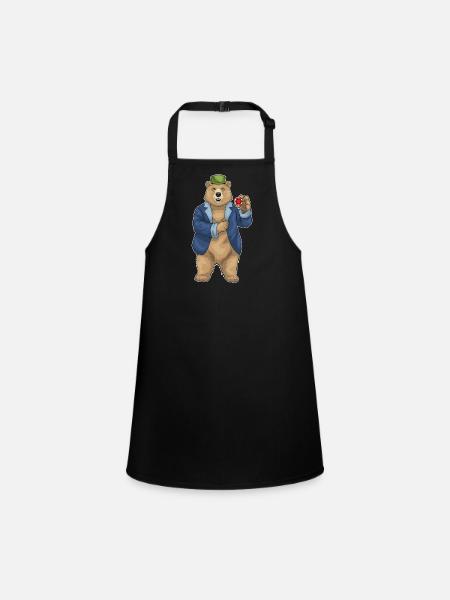 Bear Poker Jetons de poker - Tablier Enfant - noir - Devant