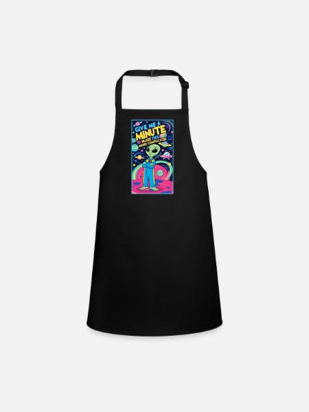 Give me a minute to make this more complicated - Children's Apron - black - Front