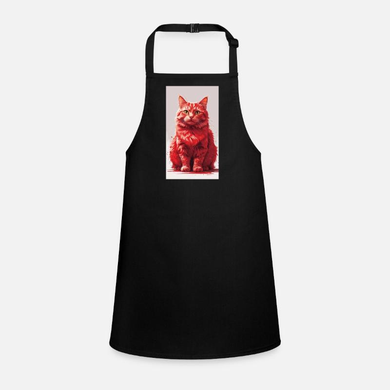 Impression d’art de portrait de chat rouge Tablier Enfant