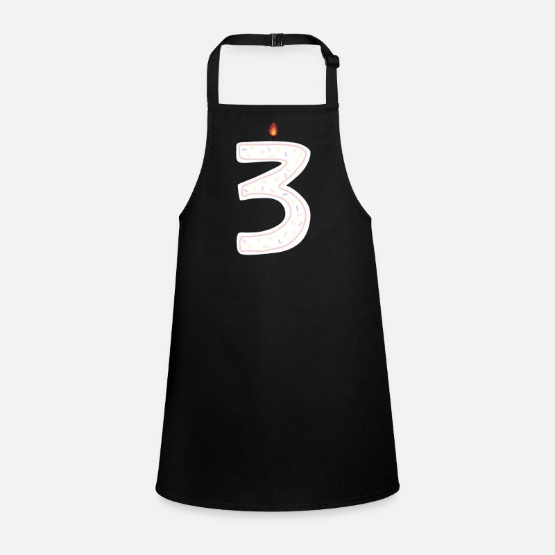 Bougie d’anniversaire festive numéro 3 Design Tablier Enfant