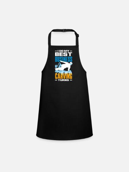 Snowboarding Snowboard Meeting Chairlift - Children's Apron - black - Front