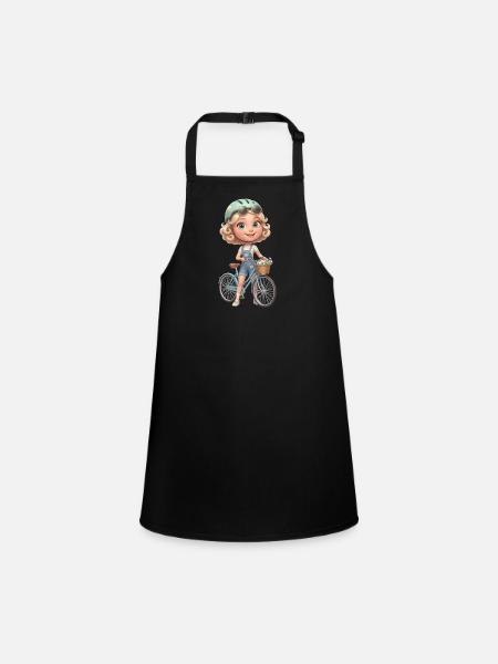 Daisy Bike Rider - Children's Apron - black - Front