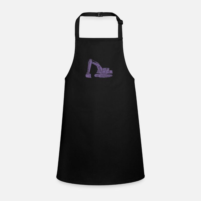 Excavator Driver Silhouette - Construction Equipment Operator Children's Apron