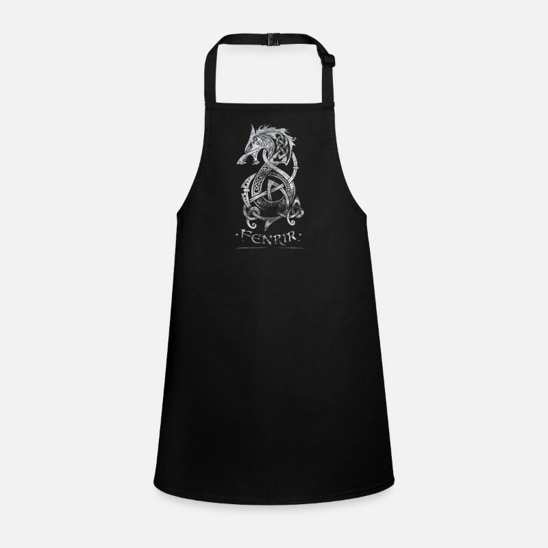 Fenrir Wolf - Design Walhalla à l’ancienne - Tablier Enfant - noir