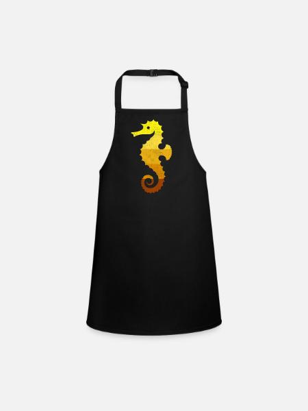 Sea horse - Children's Apron - black - Front