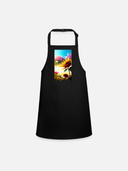 Floral 3 - Tablier Enfant - noir