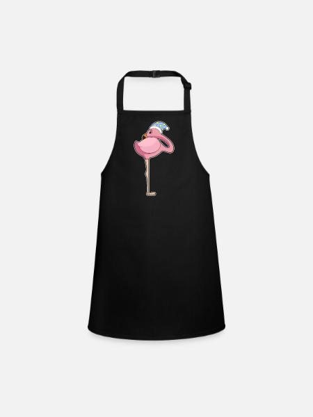 Bonnet de nuit Flamingo Sleeping - Tablier Enfant - noir - Devant