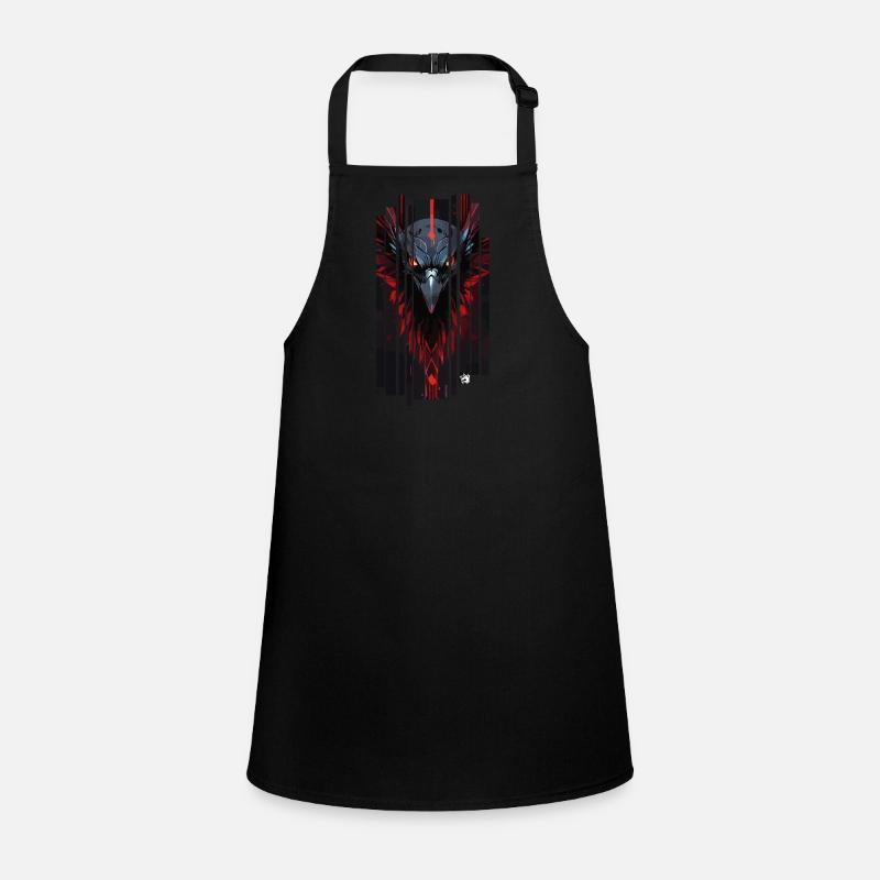Cyborg corbeau kanji rouge Tablier Enfant