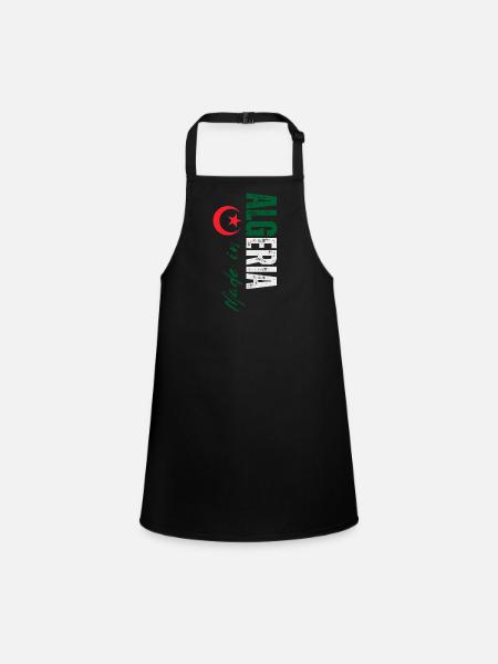 Made in Algeria, vertical design - Children's Apron - black - Front