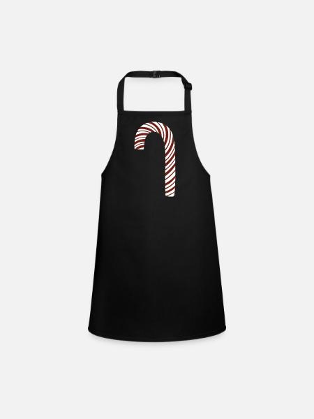 Candy Cane - Children's Apron - black - Front