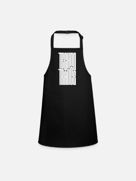 Design du logo Techno Trance - Tablier Enfant - noir - Devant