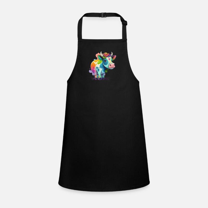 Cow Drawing Rainbow Children's Apron