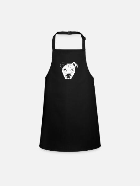 Bulldog Mix - Schürze für Kinder - Schwarz - Vorne