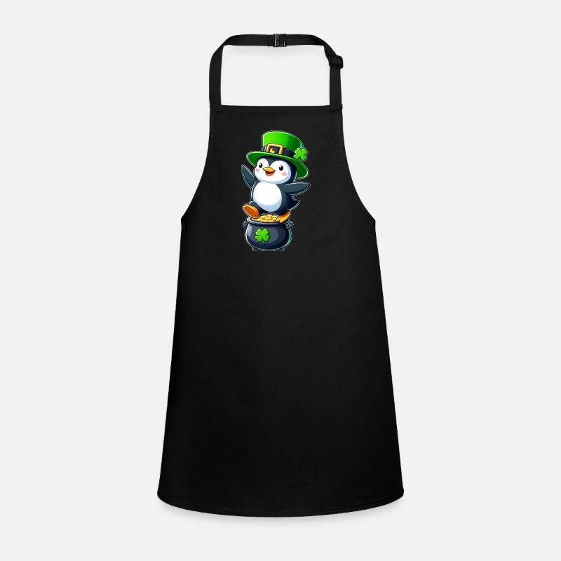 St. Patrick's Day Penguin Cylinder Shamrock Children's Apron