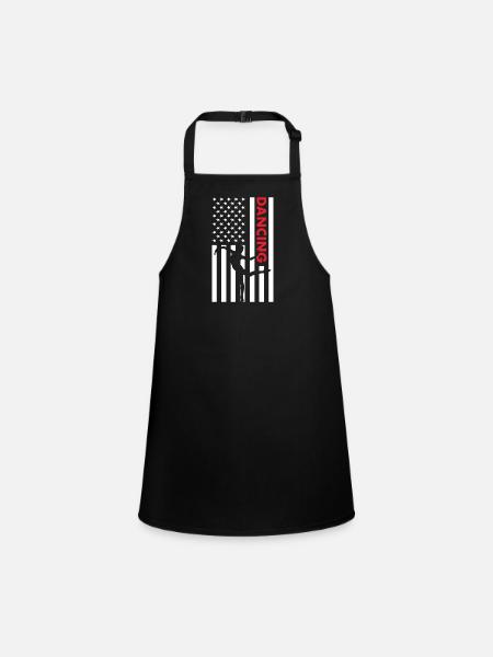 Dancer Us Flag Dancing - Children's Apron - black - Front