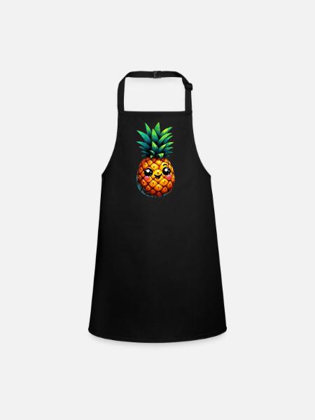 Ananas - Tablier Enfant - noir - Devant