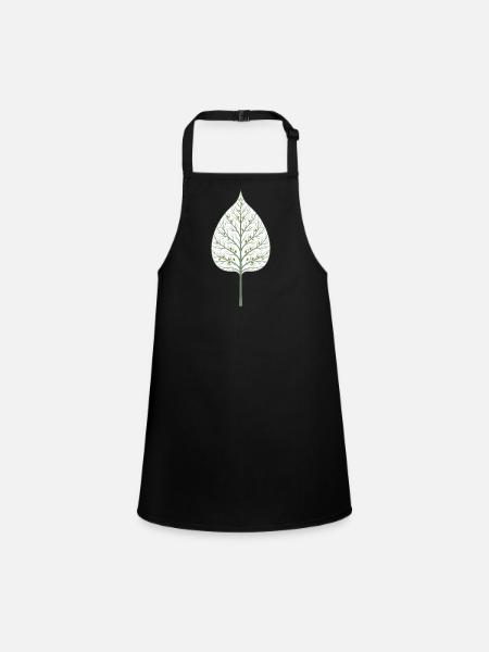 Hidden tree in the leaf - Children's Apron - black - Front