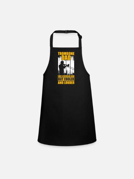 Trombone Dad Trombone Trombone Player Trombonist - Children's Apron - black - Front