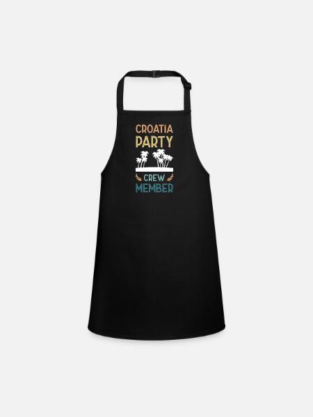 Croatia Party Crew - Children's Apron - black - Front