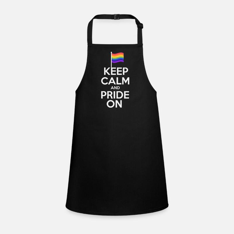 Keep Calm Pride On Rainbow Flag Design Schürze für Kinder