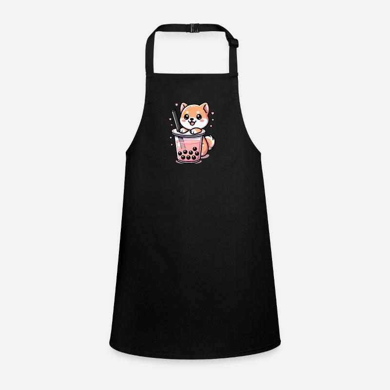 Niedlicher Shiba Inu im Bubble Tea Cup Design Schürze für Kinder
