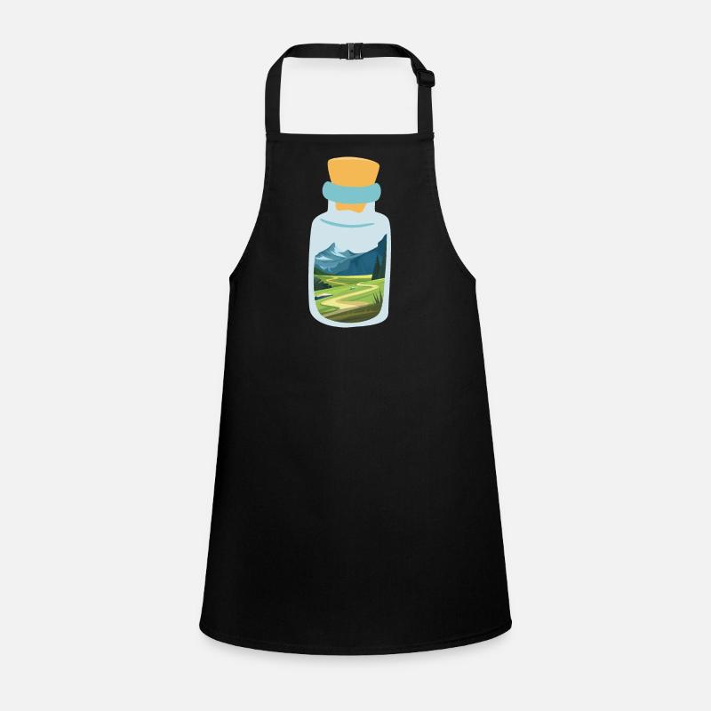 Message in a bottle with mountains Children's Apron