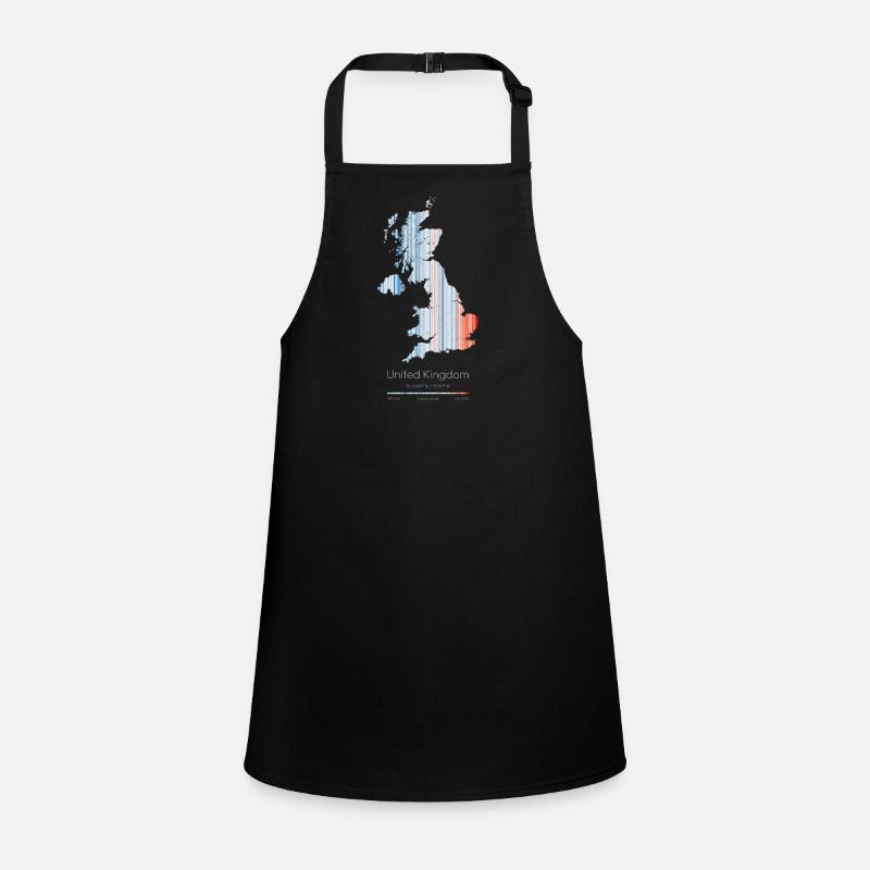 UK – Climate History Warming Stripes Map Print Children's Apron