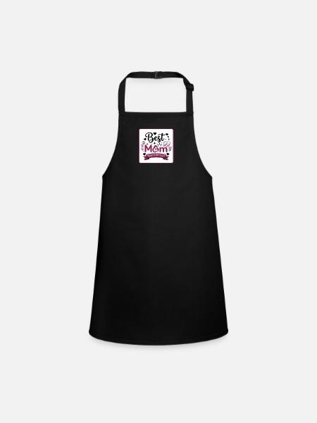 Best Mom Forever in the Heart - Children's Apron - black - Front