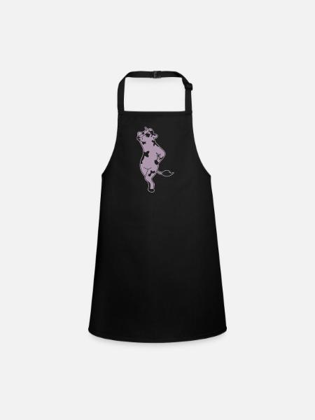 Elegant Cow Model Silhouette Farm - Children's Apron - black - Front