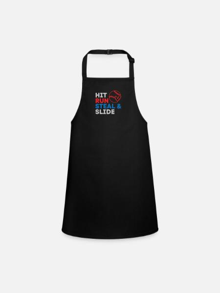 hit run baseball - Children's Apron - black - Front