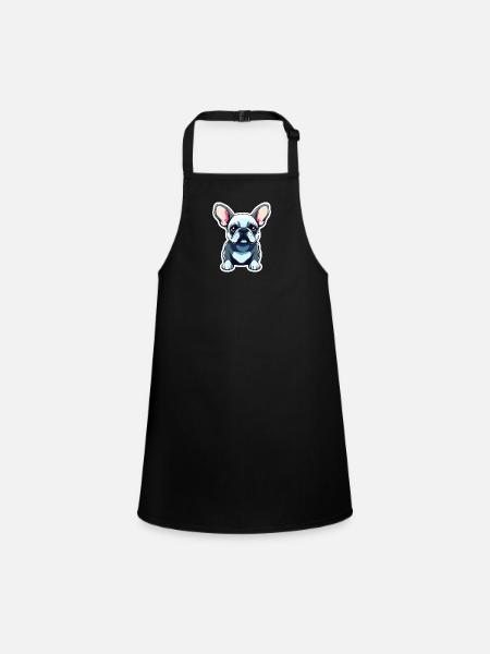 Illustration de chien bouledogue français - Tablier Enfant - noir - Devant