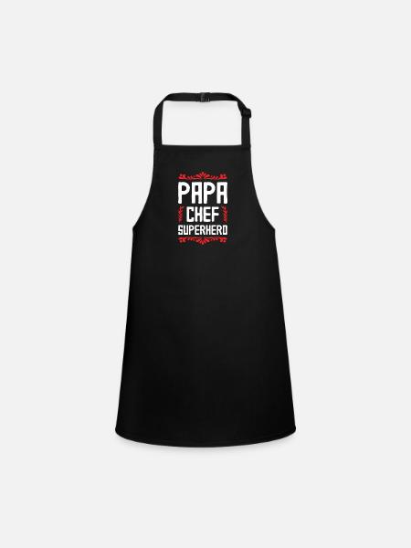 dad superhero dad - Children's Apron - black - Front
