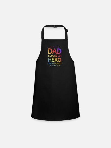 Meilleur papa héros papa papa - Tablier Enfant - noir - Devant