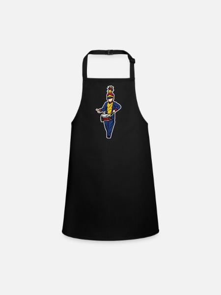 Drummer Boy - Children's Apron - black - Front