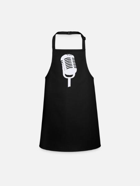 Microphone - Children's Apron - black - Front