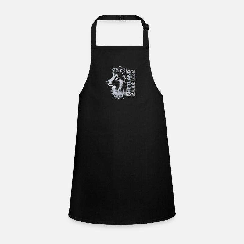 Sheltie | Shetland Sheepdog Dog Head silver Children's Apron