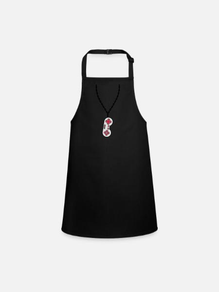 Halskette Schmuck alter Controller - Schürze für Kinder - Schwarz - Vorne