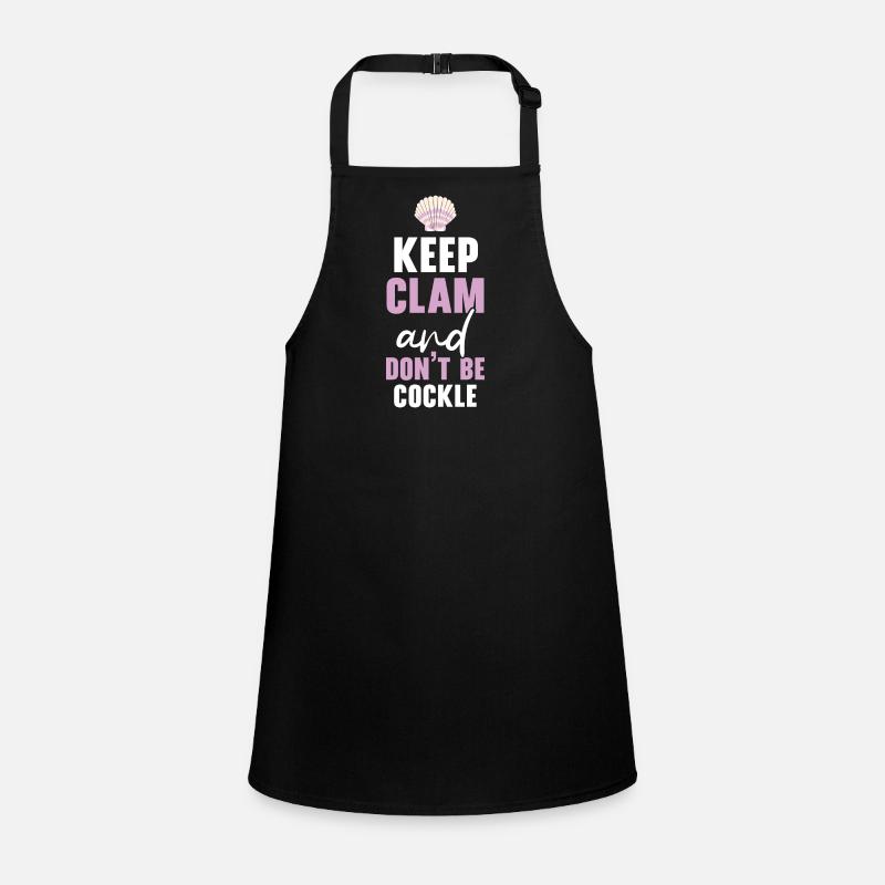 Keep Calm And Don't Be Cockle Shell Beachcombing Schürze für Kinder