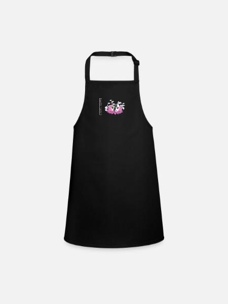 Japanese evil cat - Children's Apron - black - Front