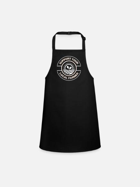 Support your local farmer - Children's Apron - black - Front