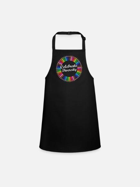 diversity colored pens circle tolerant lbgtq - Children's Apron - black - Front